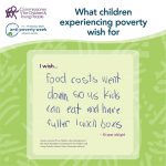 I wish... food costs went down so us kids can eat and have fuller lunch boxs